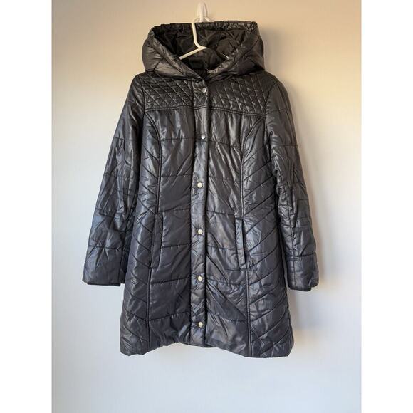 Mossimo Jackets & Blazers - Mossimo Women's Quilted Puffer Jacket Knee Length Size S Black Hooded​